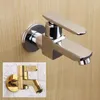 Bathroom Sink Faucets Home Single Cold Taps Brass Wall Mount Bibcock Decorative Outdoor Garden Faucet Black Quick Open Wc Tap