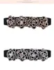 Bälten Black Crystal Women Belt European Caestus Midjeband Elastic Band Fashion Ladies Luxury Rhinestone Pärled midja DP95