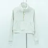 LU-022 Scuba Half Rei￟verschluss Frauen Hoodies Stand Hals Pullover Pullover High Neck Pl￼sch Mantel Loose Yoga Jacke