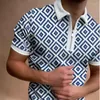 Herren Polos Herren Poloshirt Kurzarm Camouflage bedruckt Slim Zipper Herren T-Shirts Top U.S. Yards