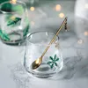 Kupalar Noel cam bardaklar yaratıcı kurşunsuz süt kahve suyu içme fincanı ofis ev restoranı xmas masa dekor yeni yıl hediye y2210