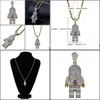 H￤nge halsband Hip Hop Jewelry Zircon Astronaut Iced Out Cool Mens Pendant Halsband Guldkedja f￶r m￤n Fashion Drop Delivery 2022 DHFYQ