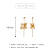 Dangle Earrings Luxury Vintage Imitation Pearl Butterfly Drop For Women Charm Gold Color Acrylic Long Wedding Gift Jewelry