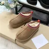 2022 Austrália Tazz Camurça Shearling Chinelos Sapatos de plataforma Mule sandália feminina Castanha preto inverno tornozelo sapato feminino designer bota de neve EUR 34-43