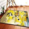 Carpets Nordic Indoor Entrance Carpet Doormat Rug Large Oil Painting Wind Illustrations Area Rugs Flannel Living Room