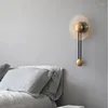 Wall Lamps Modern Minimalist Clock Shape Round Glass Bedroom Bedside Living Room Store Decor Background Sconce