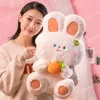 45cm Kawaii Rabbit com Cenout Plush Toy Doll Bunny Soft Bichued Animals Gream para meninas garotos Gifts Gift Gift