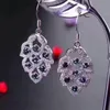 Stud doğal mavi safir damla küpeler 925 gümüş doğal değerli taş küpe lüks moda izni parti mücevherleri 221023672481