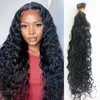 Estensioni dei capelli umani dell'anello nano riccio dell'acqua per le donne nere 100 fili 100% capelli di Remy colore naturale