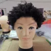 Braziliaanse korte afro kinky krullende pruiken voor zwarte vrouwen kanten voorkant menselijk haar pruik 130% dichtheid