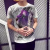 Męskie koszulki bezpośrednia transakcja zagraniczna handel zagraniczny letni wzór fioletowy Tiger Animal 3D Digital Printing z krótkim rękawem T-shirty