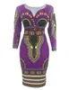 エスニック服プラスサイズ3xL女性のためのアフリカンドレスダシキプリント部族ファッションvネックレディースカジュアルセクシードレスローブパーティー