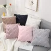 Kissen weiß rosa grau schwarz Kunstpelzbezug solide Plüsch Welle Kissenbezug für Sofa Auto Home Jahr dekorative Kussenhoes