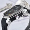 Wristwatches New Model for Same Device Tourbillon Wheel Mechanical Watch Men Waterproof Rubber Watches Diamond Tonneau