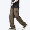 GODLIKEU Japanese Cargo Pants Men's Large Mulit Pocket Straight Fashion Fried Street Trousers