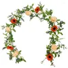 Dekorativa blommor 2 datorer Artificial Flower Garland 12ft Fake Vine Silk Rose Hängande växter Ivy för Wedding Arch Party Home Decorations