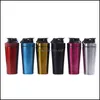 Bottiglie d'acqua Bottiglie d'acqua in acciaio inossidabile Creativo Shaker Cup Pure Color Vacuum Insation Tumbler con bilancia Outdoor Cam Sport Kettl Dhpfi