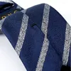 Pajaritas de diseño Marca de calidad superior Corbata con cremallera para hombres Caballero Trabajo de negocios Azul 7 cm Corbata a rayas Poliéster Seda Caja de regalo de moda