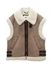 Designer wintervest Damesvest Mode Patchwork Mouwloos vest Losse dikkere revers Jas Jas Herfst Chic Tops Uitloper Straat