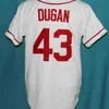 Wholesale Men's Movie Tom Hanks 43 Jimmy Dugan Rockford Peaches Baseball Jersey Stitched Baseball Jerseys Beige Stitched jersey shirt High