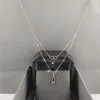 Chaînes Collier de marque de bijoux de luxe originaux pour femmes. La pierre de conception à double couche peut être déplacée. Ensemble de sac léger gratuit