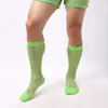 Meias masculinas de verão malha hollow japanese fishnet maré esportes respiráveis ​​jovens meias personalizadas