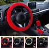 Steering Wheel Covers Handbrake Cover Kit Plush Set Winter 3Pcs Auto Car Fluffy