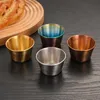 Dinnerware Ramekin Stainless Steel Condiment Sauce Cups Dipping Bowl Appetizer Plate Seasoning Dish for Home Restaurant RRE15355