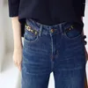 Kvinnors jeans micoco n7008c koreansk version av den gamla neutrala bf vindvatten tvättar loss bekväm stretch denim byxor