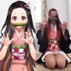 Theme Costume Adult Kids Anime Demon Slayer Kimetsu no Yaiba Kamado Nezuko Kimono Cosplay Clothes 221024