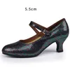 Chaussures habillées danse pour femmes Mary Jane chaton talon boucle sangle Latin Jazz dames ronde résistance antidérapante semelle en caoutchouc