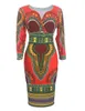 エスニック服プラスサイズ3xL女性のためのアフリカンドレスダシキプリント部族ファッションvネックレディースカジュアルセクシードレスローブパーティー