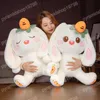 35 cm Kawaii farcito coniglio bianco peluche bambola coniglietto morbido con cuscino carota per ragazze ragazzi bambini regalo fidanzate