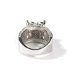 Кольца-кластеры UWIN, сверкающее кольцо в форме сердца, полностью проложенное, со льдом, блестящий кубический циркон, женские роскошные модные украшения для Drop271W