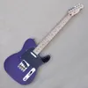 Guitare électrique violette personnalisée en usine avec corps en frêne noir Pickguard en érable peut être personnalisé