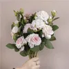 Dekorativa blommor 5st konstgjorda siden Rose Long Branch Bouquet For Wedding Home Decoration Diy Wreath Fake Plants Supplies Tillbeh￶r