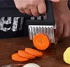 Keukengadget handheld roestvrijstalen multifunctionele golf aardappel snijvingen uien hakken