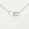 Colliers de pendentif High Edition Classic Design Pendant Collier Love For Women Girls Double Loop Charms 316L