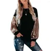 Women's Blouses Sale Long Sleeve Ladies Top And Shirt Sequins Knitted Female Fashion Patchwork Women Tee Fall Spring