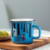 Kubki kubek 300 ml pojemność kubek w stylu kawy Ceramiczne mleko Ceramiczne zabawne kreatywne emaliowane kreskówkowe prezenty