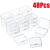 Jewelry Boxes 48Pcs 43432cm Mini Clear Plastic Storage Box Containers with Lids Empty Hinged Boxes for Beads DIY Craft Jewelry Making 221024