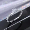 Moda Women Rock Trend White Rose Gold Crystal Zircon Engagement Design Rings for Women Wedding Jewelry Gift