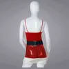 Stage Wear Sexy Women Sequines Miss Santa Dress Christmas Festival Come for Adult Sexy Fancy Spaghetti Strap Mini Dress Santa Xmas Gifts T220901