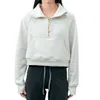 LU-022 Scuba Half Rei￟verschluss Frauen Hoodies Stand Hals Pullover Pullover High Neck Pl￼sch Mantel Loose Yoga Jacke
