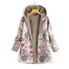 Women's Down Hooded Winter Coat For Women Long Sleeve Jacket Female Parkas Floral Zipper Coats Woman 2022 Fleece Warm 5XL