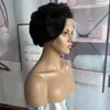 13x6 Parte lateral curta de renda de renda de renda pré -arrancada pixie de cabelo humano brasileiro perucas para mulheres