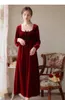 Velvet Sleepwear ladies long-sleeved home clothes pure color light luxury high-end autumn and winter new vintage French long-style nightwear