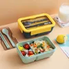 Dinnerware Sets Elementary School Lunch Box Simple Adult Office Worker Microwave Oven Heating Separated Bento Student Japanese Style