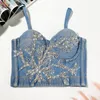 Bustiers Corsets Ballroom Asse Stage Party Bra Women Crystal Rhinestone Diamond Sequin Prol Pearl Push Up Crop Top Corset Punkier