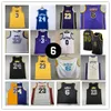 2023 LA Basketball Jerseys LeBron 23 6 James 8 24 KB BRYANT Mamba Anthony 3 Davis Russell 0 Westbrook Uniformes Tamaño cosido S-XXL